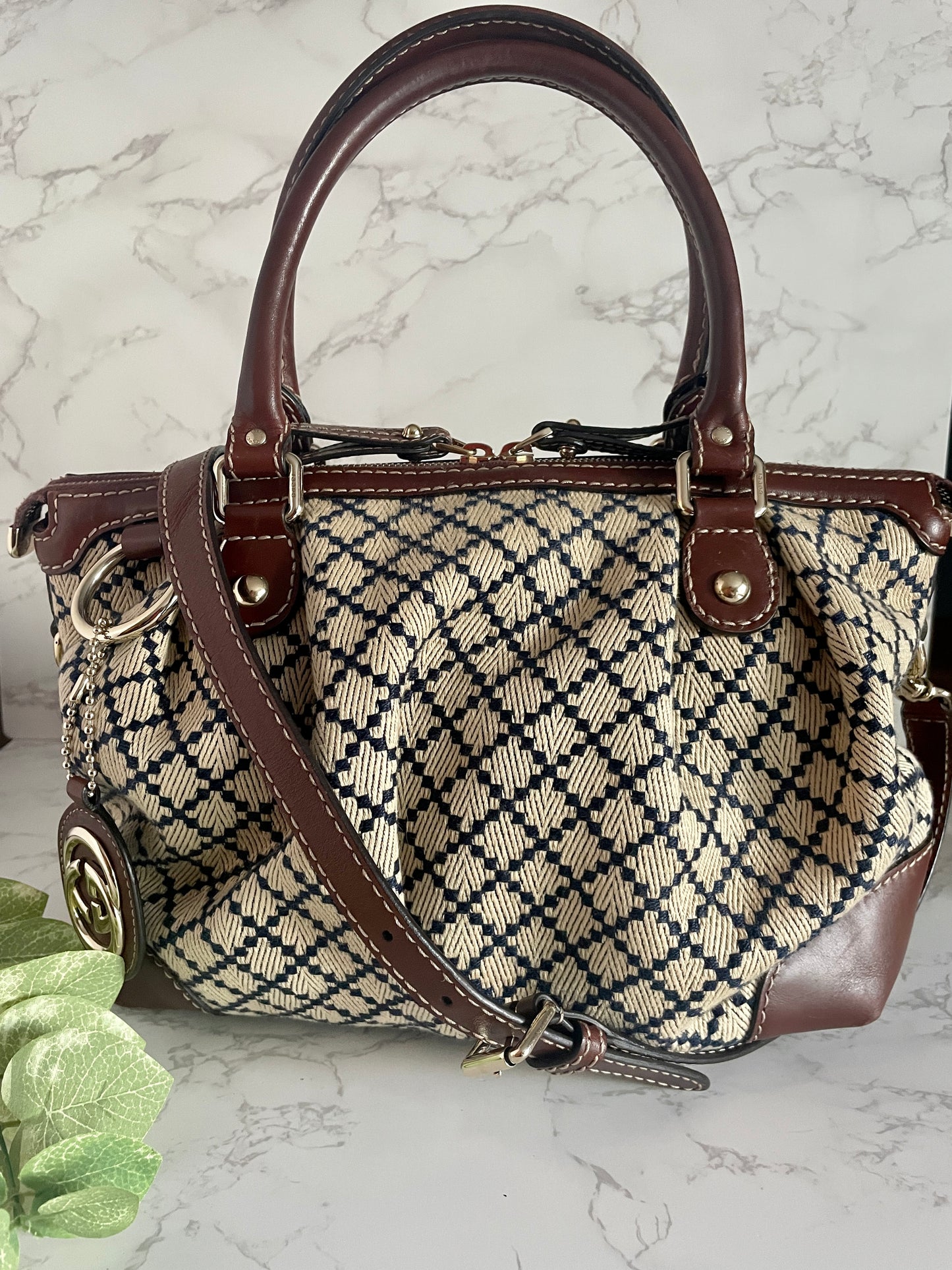GUCCI BEIGE BLUE DIAMANTE SUKEY