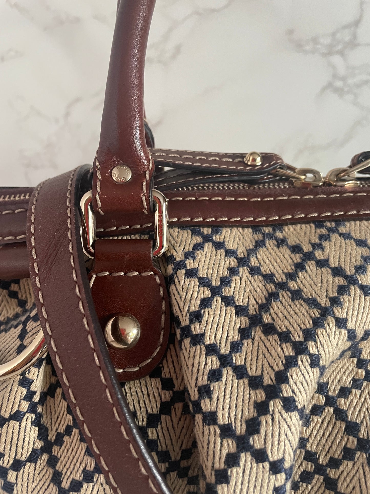 GUCCI BEIGE BLUE DIAMANTE SUKEY