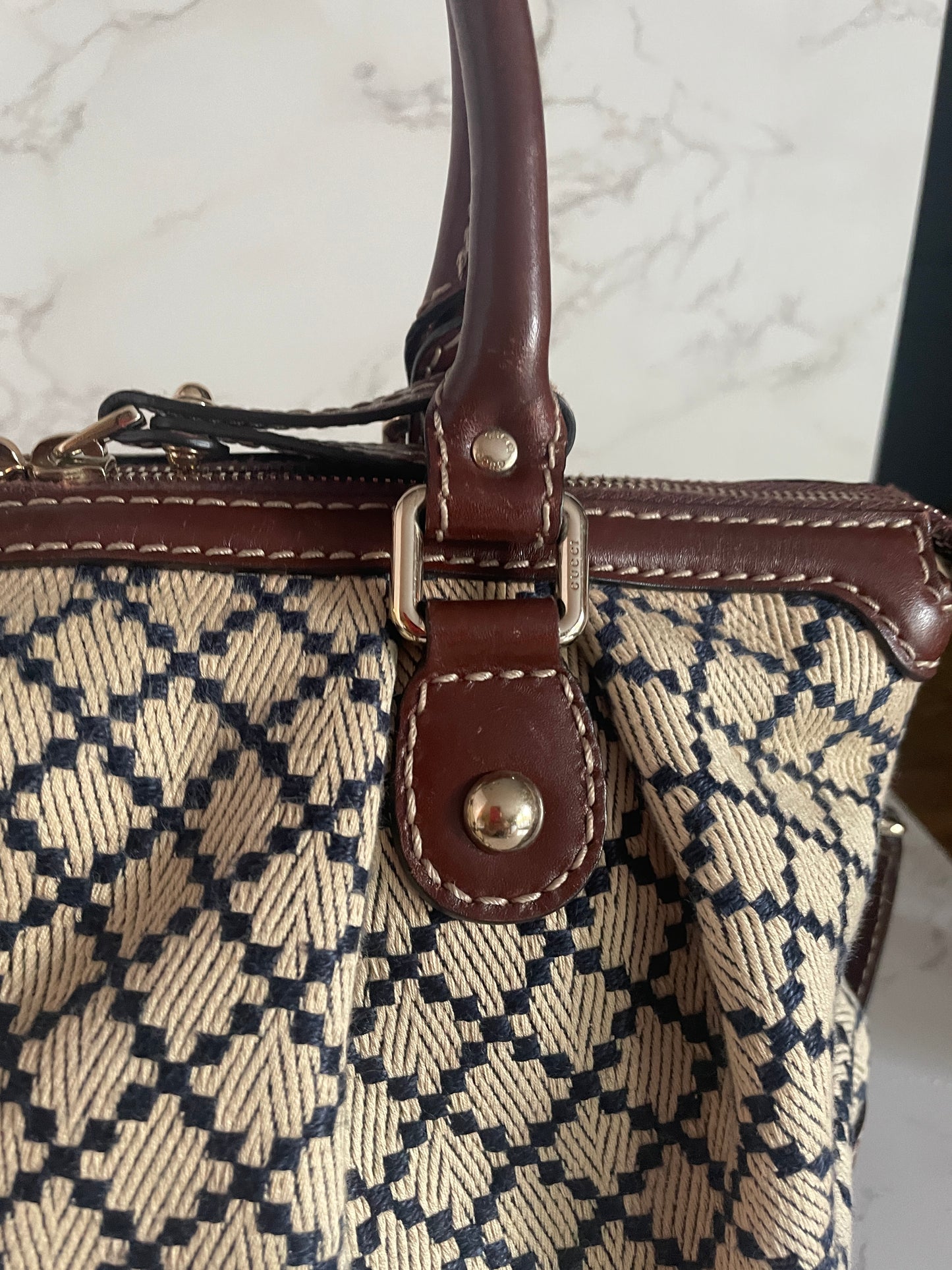 GUCCI BEIGE BLUE DIAMANTE SUKEY