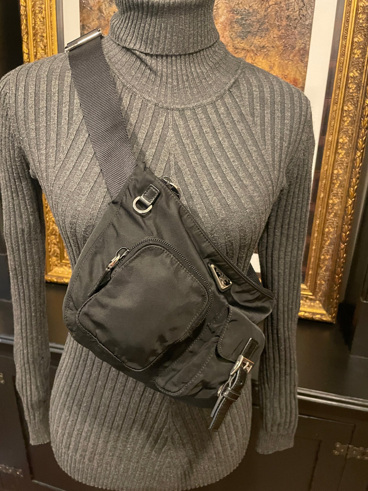 Prada Black Nylon Bumbag