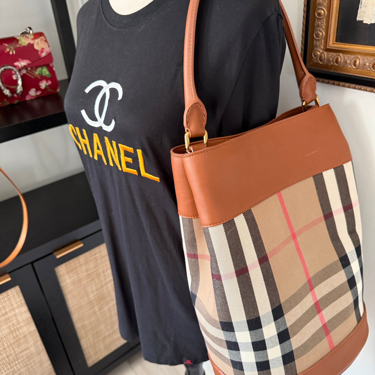Burberry House Check Bucket Bag