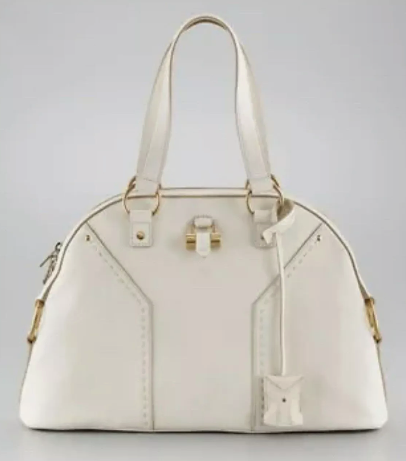 YSL MUSE IVORY LEATHER CROSSBODY