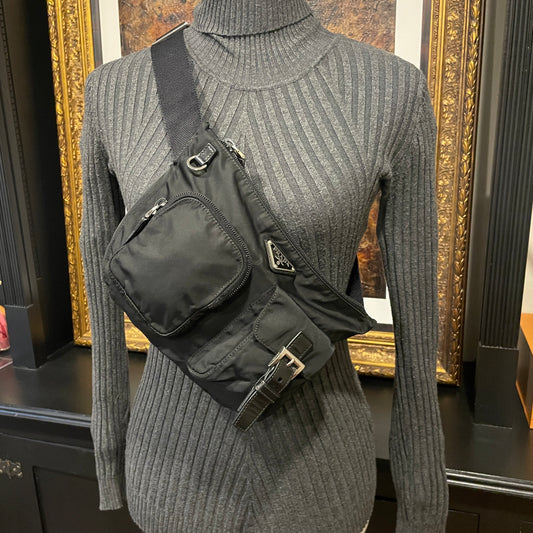 Prada Black Nylon Bumbag