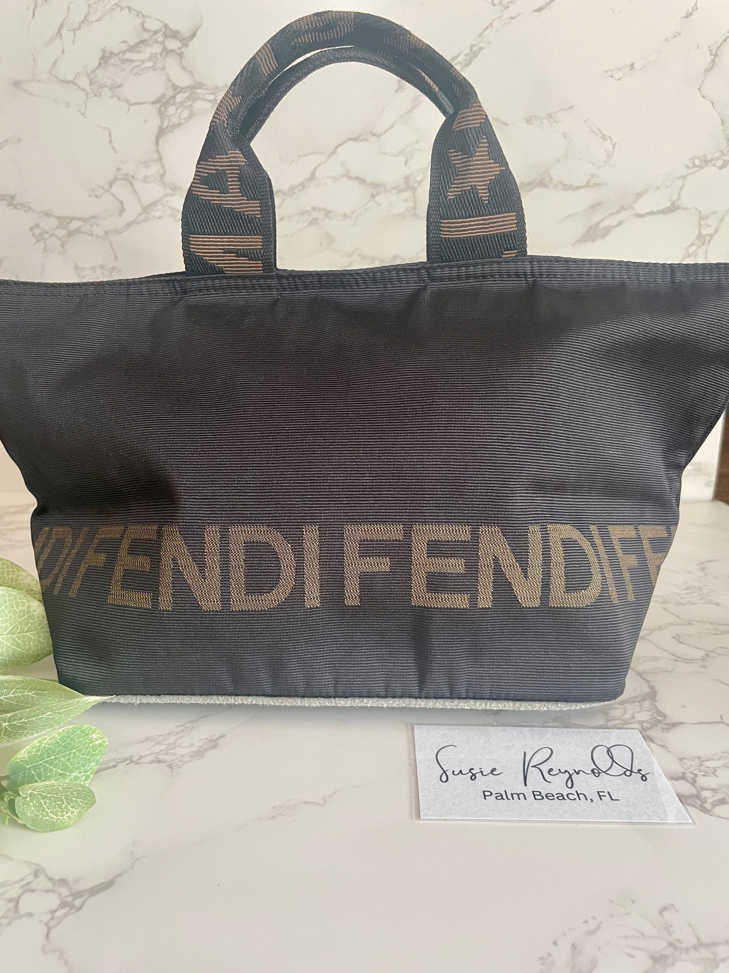 FENDI BLACK NYLON TOTE