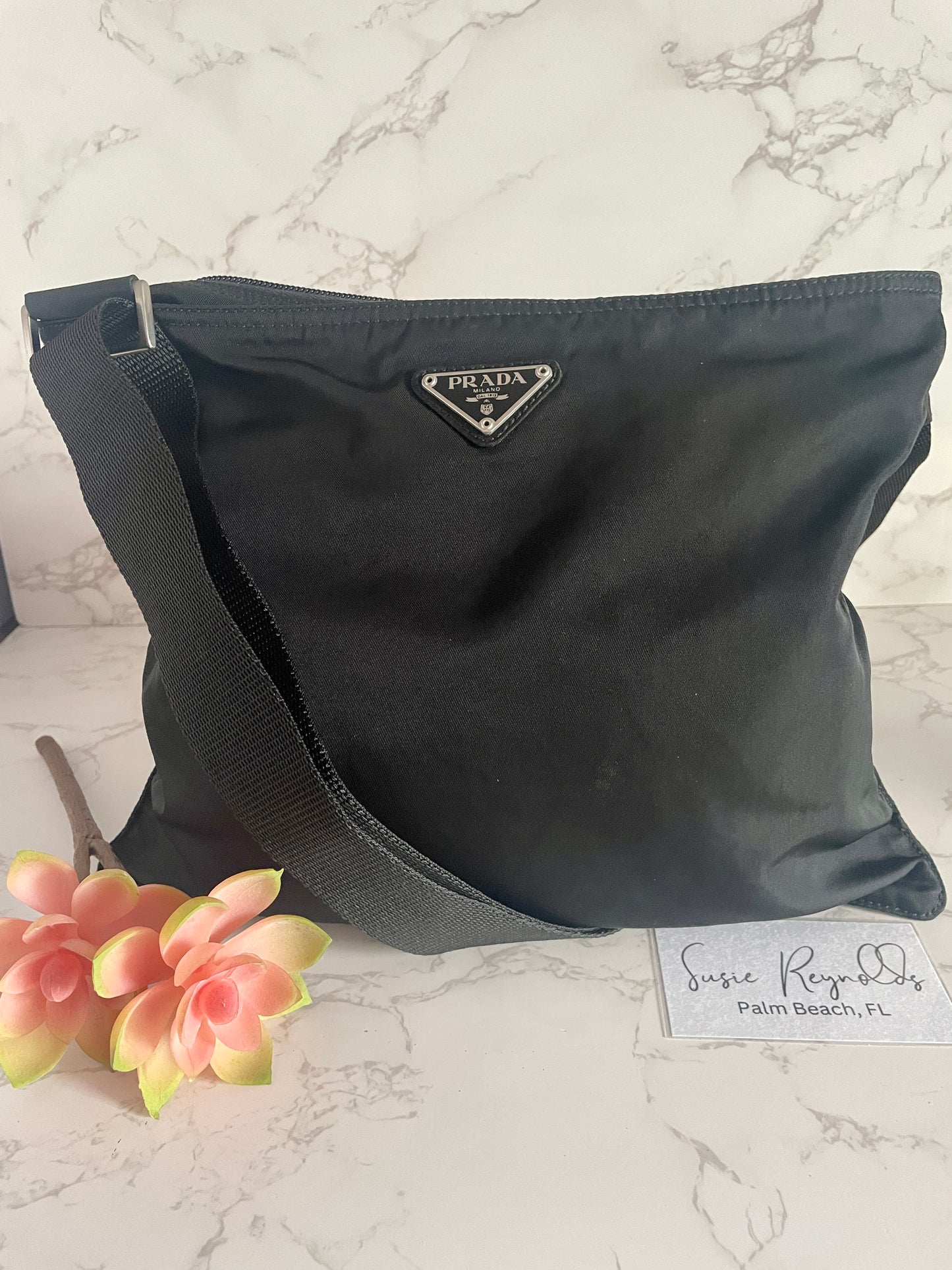 PRADA BLACK NYLON CROSSBODY