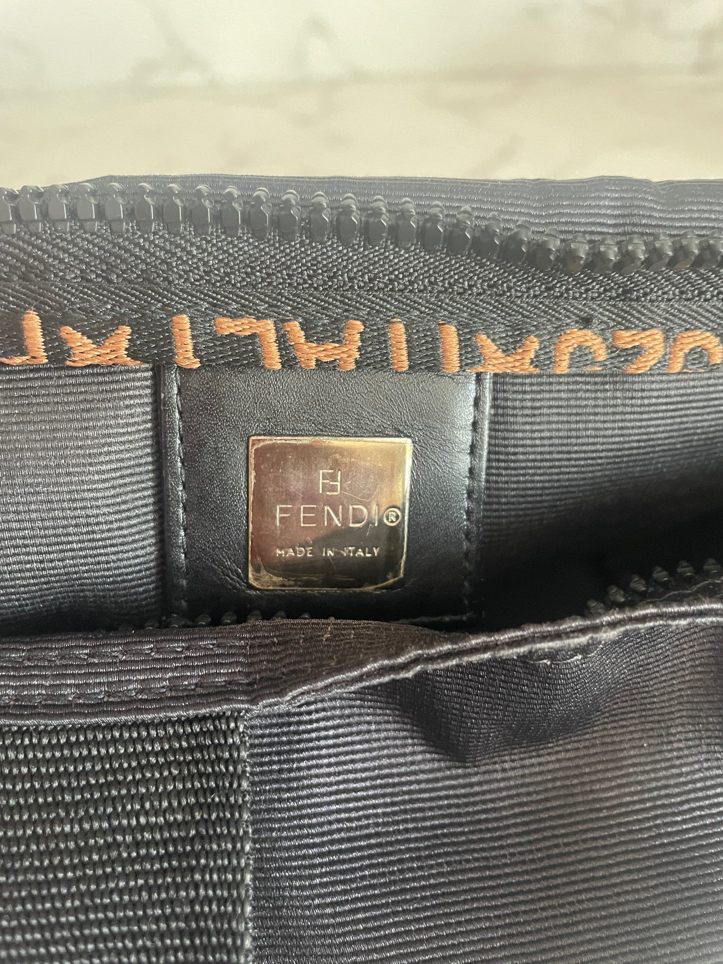 FENDI BLACK NYLON TOTE