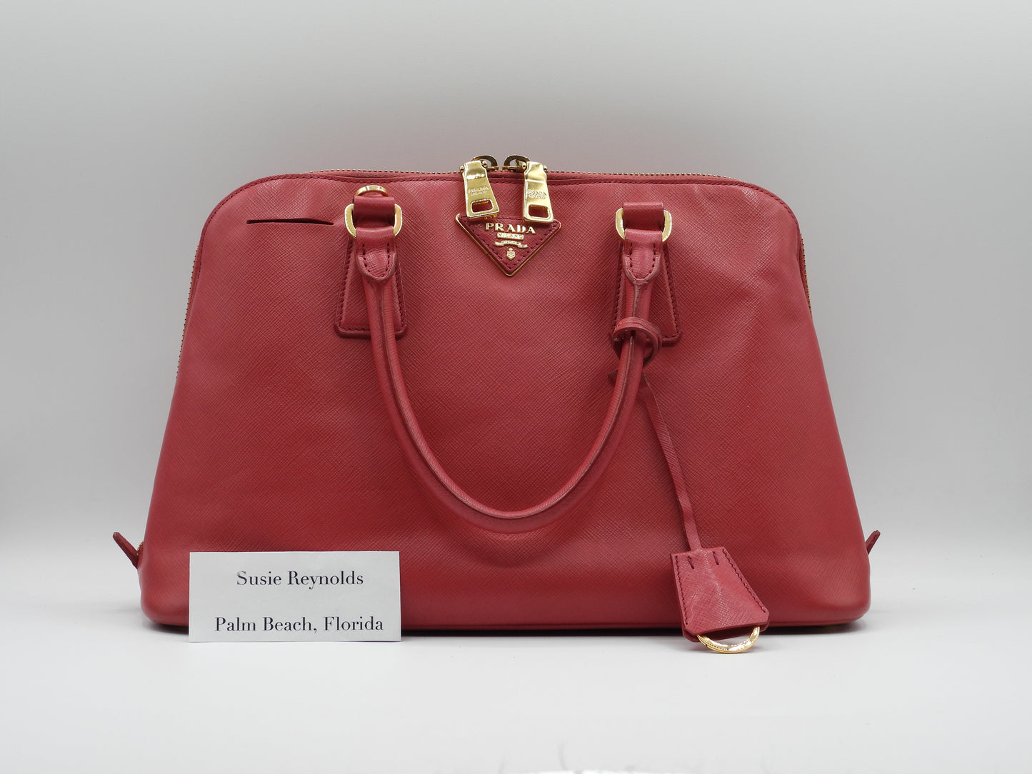 Prada Pink Saffiano Leather Handbag