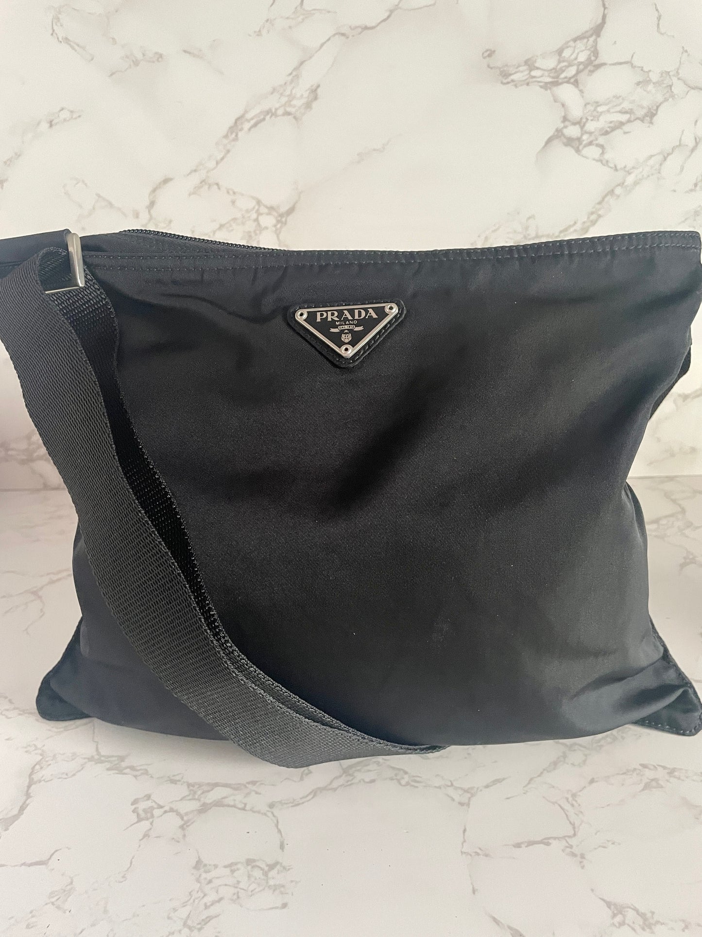 PRADA BLACK NYLON CROSSBODY