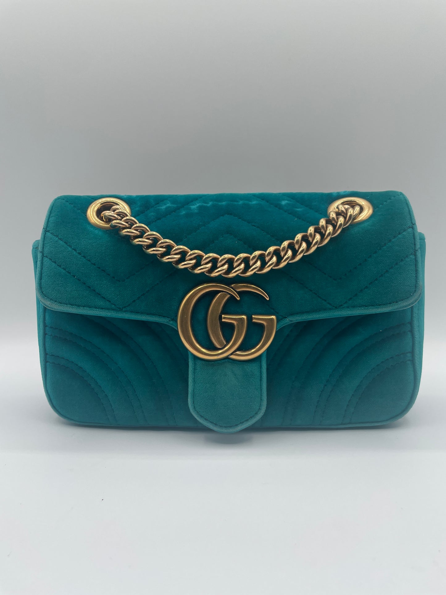 GUCCI MARMONT MINI BLUE VELVET