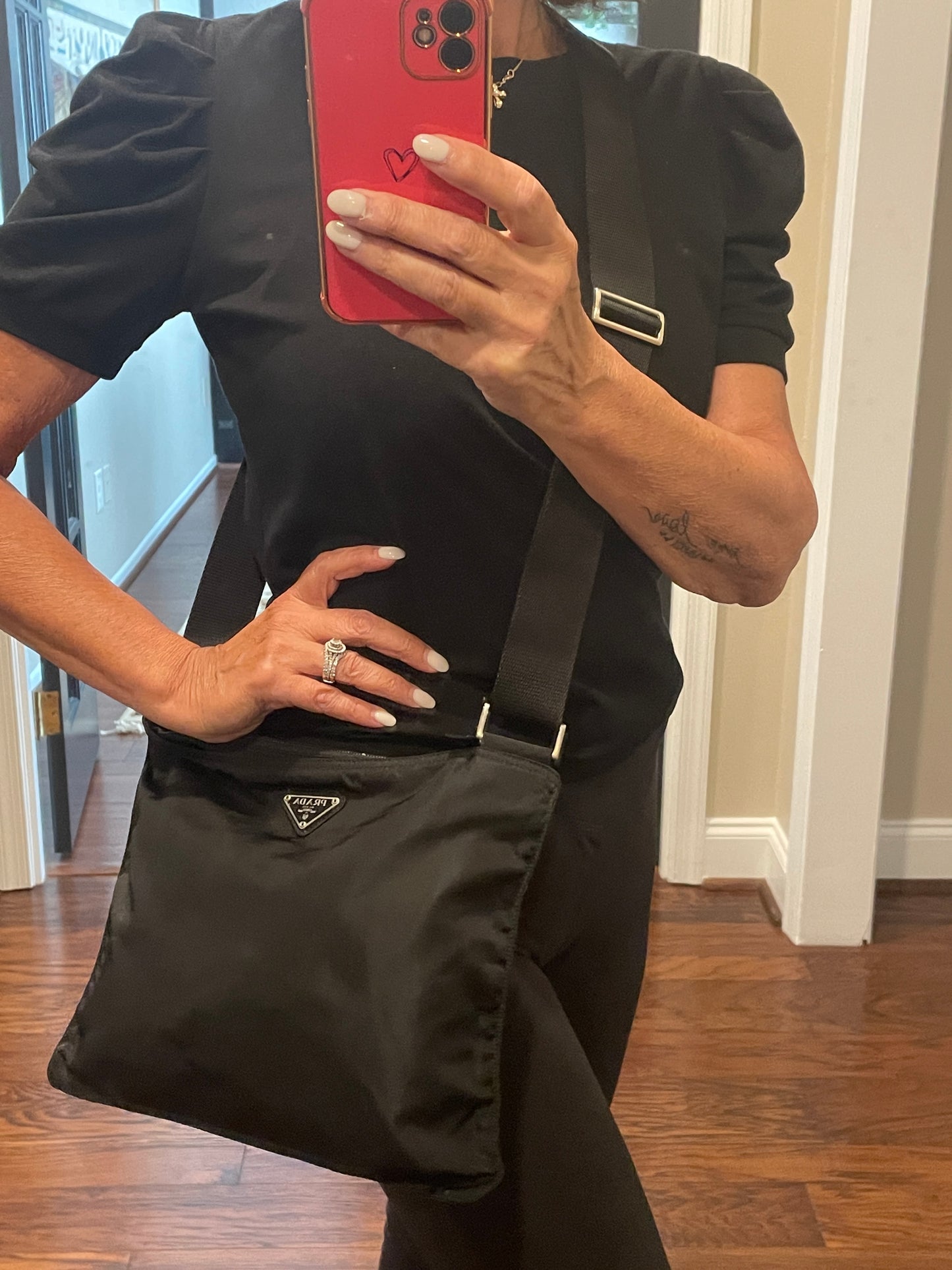 PRADA BLACK NYLON CROSSBODY