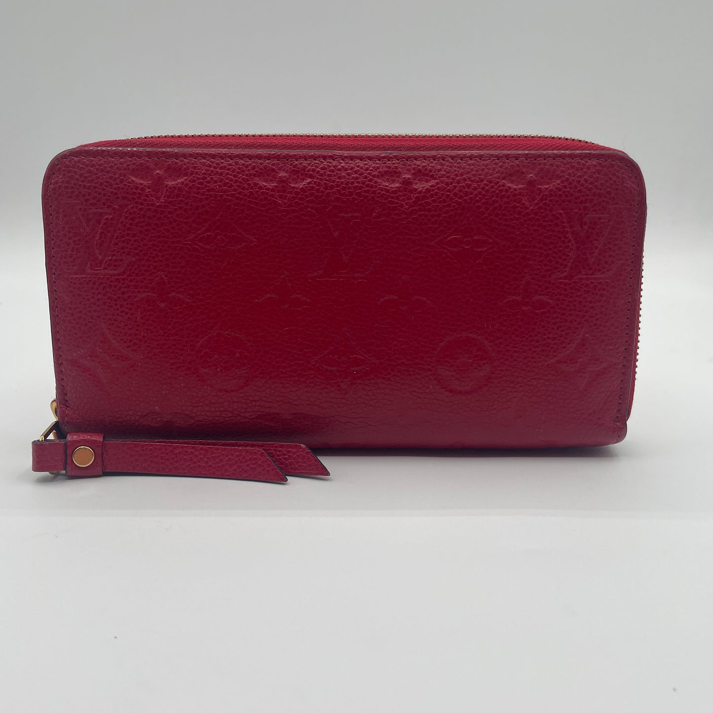 LOUIS VUITTON RED EMPREINTE ZIPPY WALLET