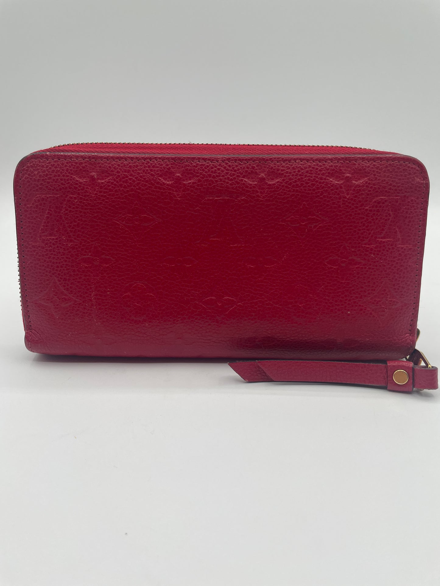 LOUIS VUITTON RED EMPREINTE ZIPPY WALLET