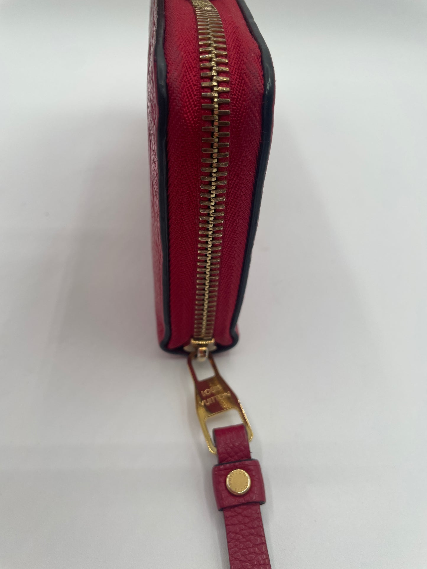 LOUIS VUITTON RED EMPREINTE ZIPPY WALLET