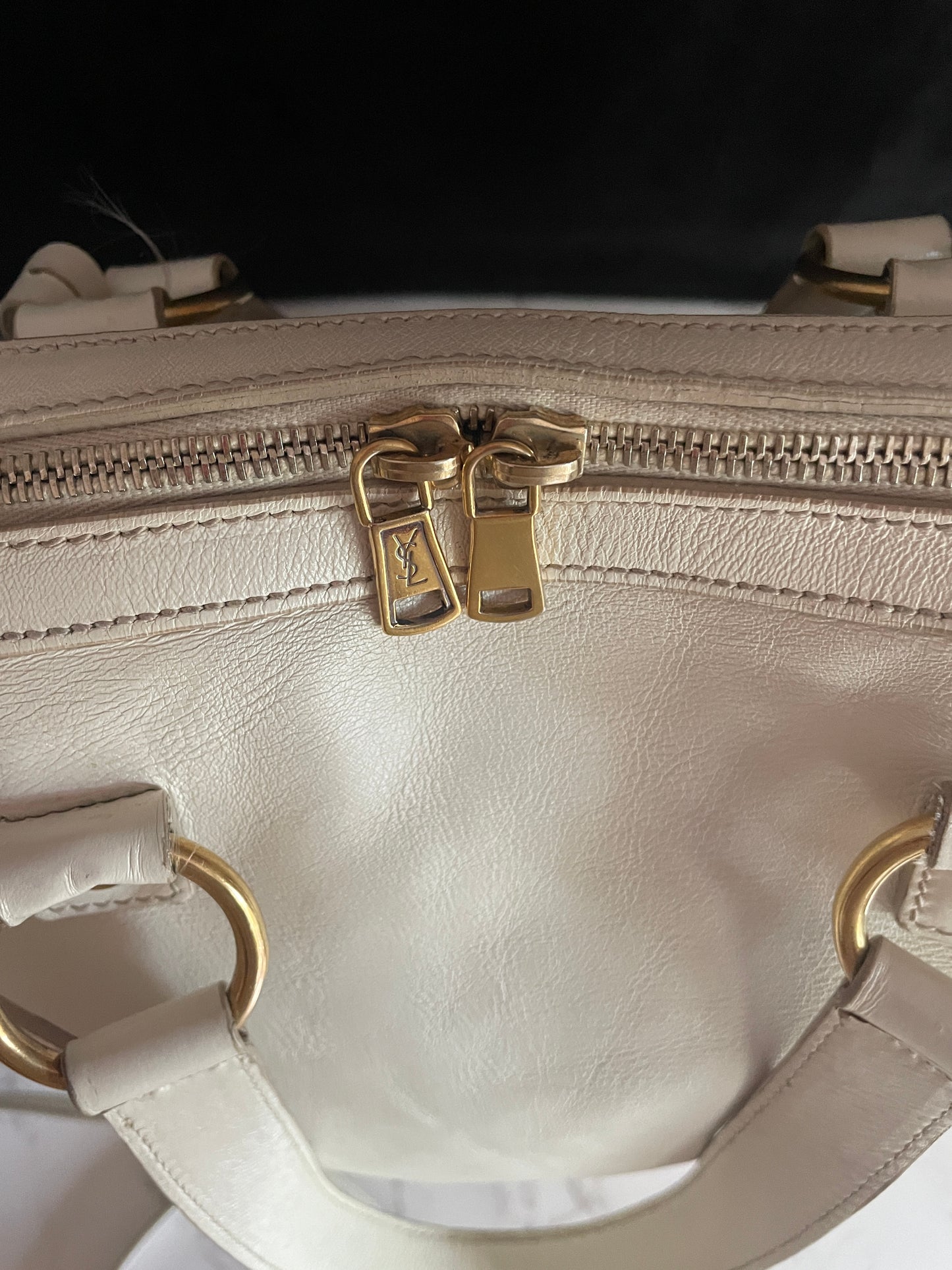 YSL MUSE IVORY LEATHER CROSSBODY