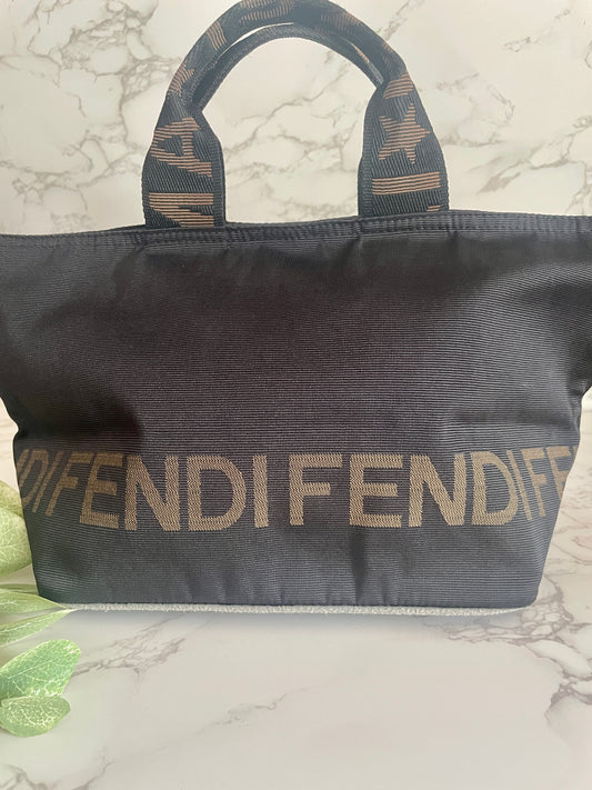 FENDI BLACK NYLON TOTE