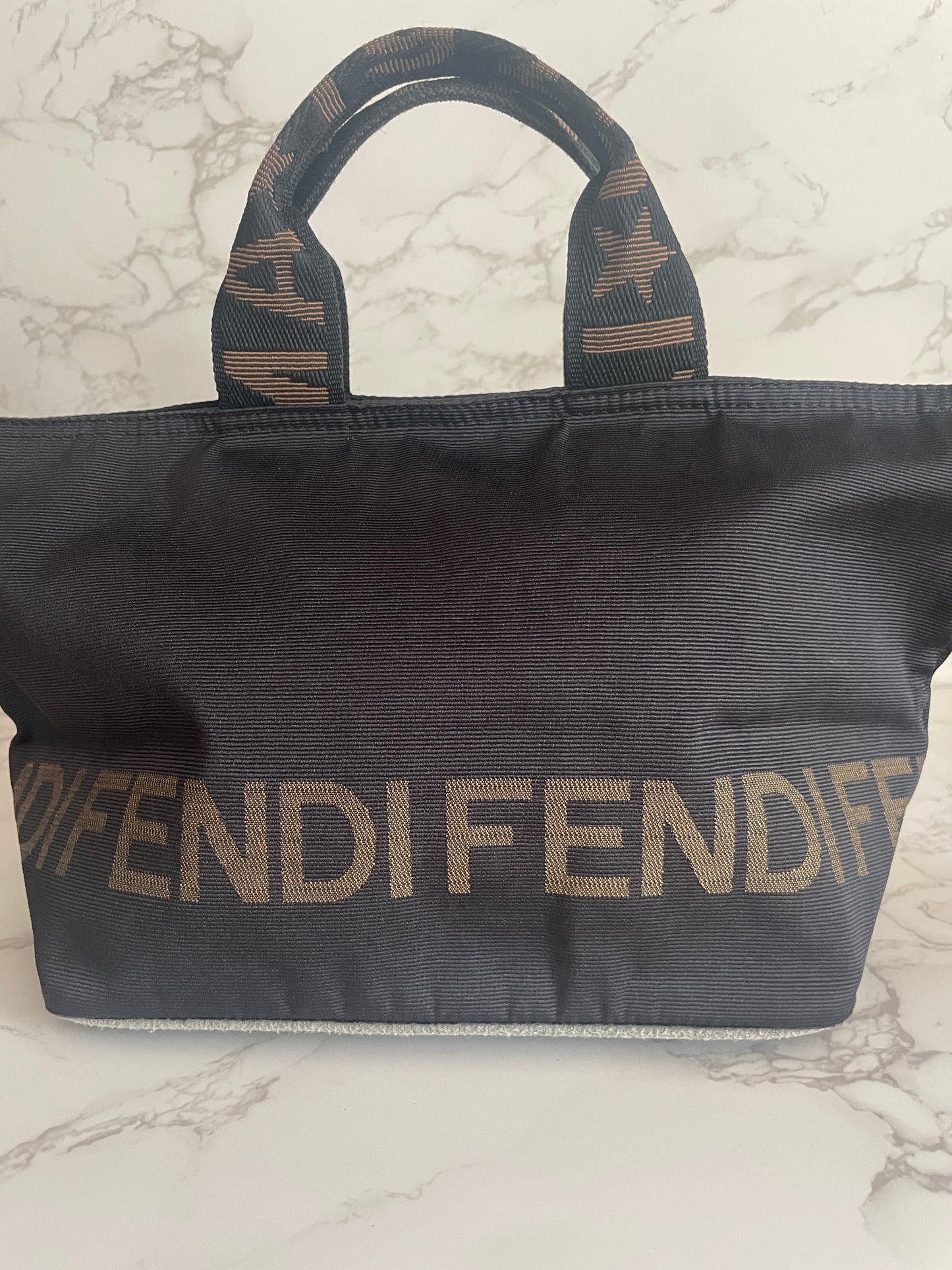 FENDI BLACK NYLON TOTE