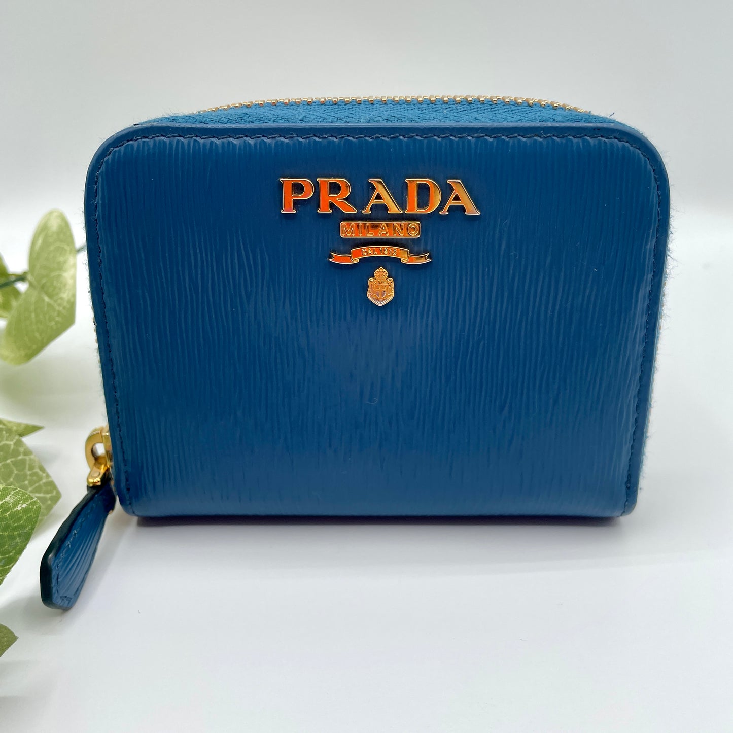 Prada Blue Leather Card Case