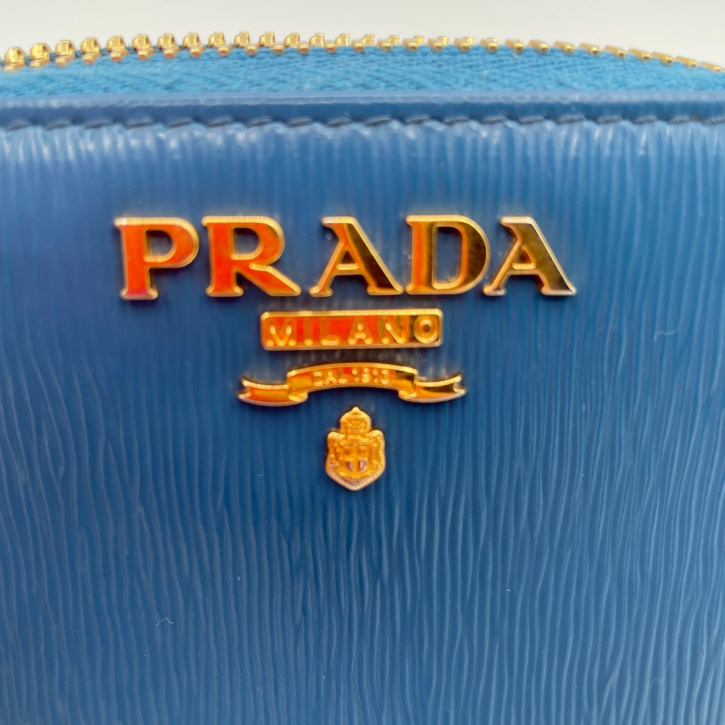 Prada Blue Leather Card Case