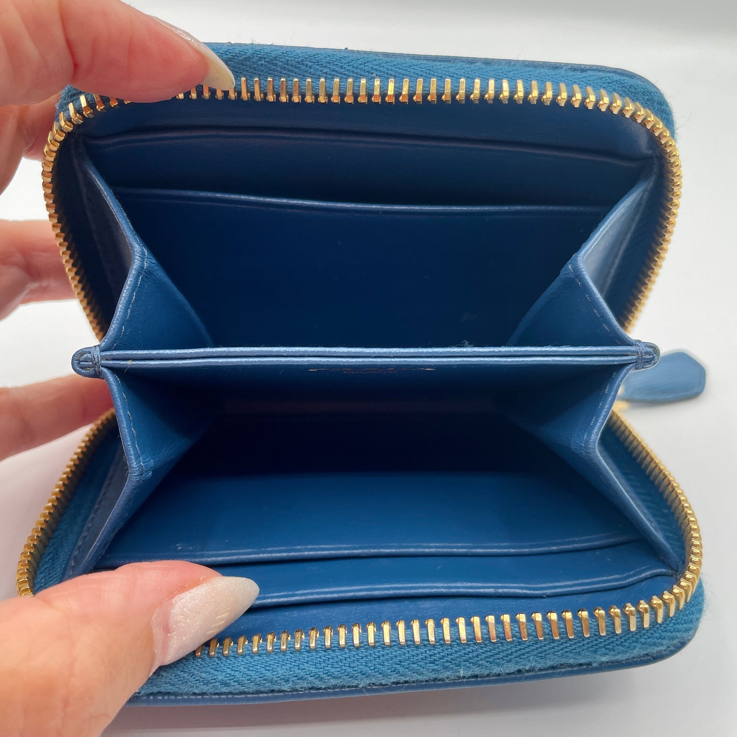 Prada Blue Leather Card Case