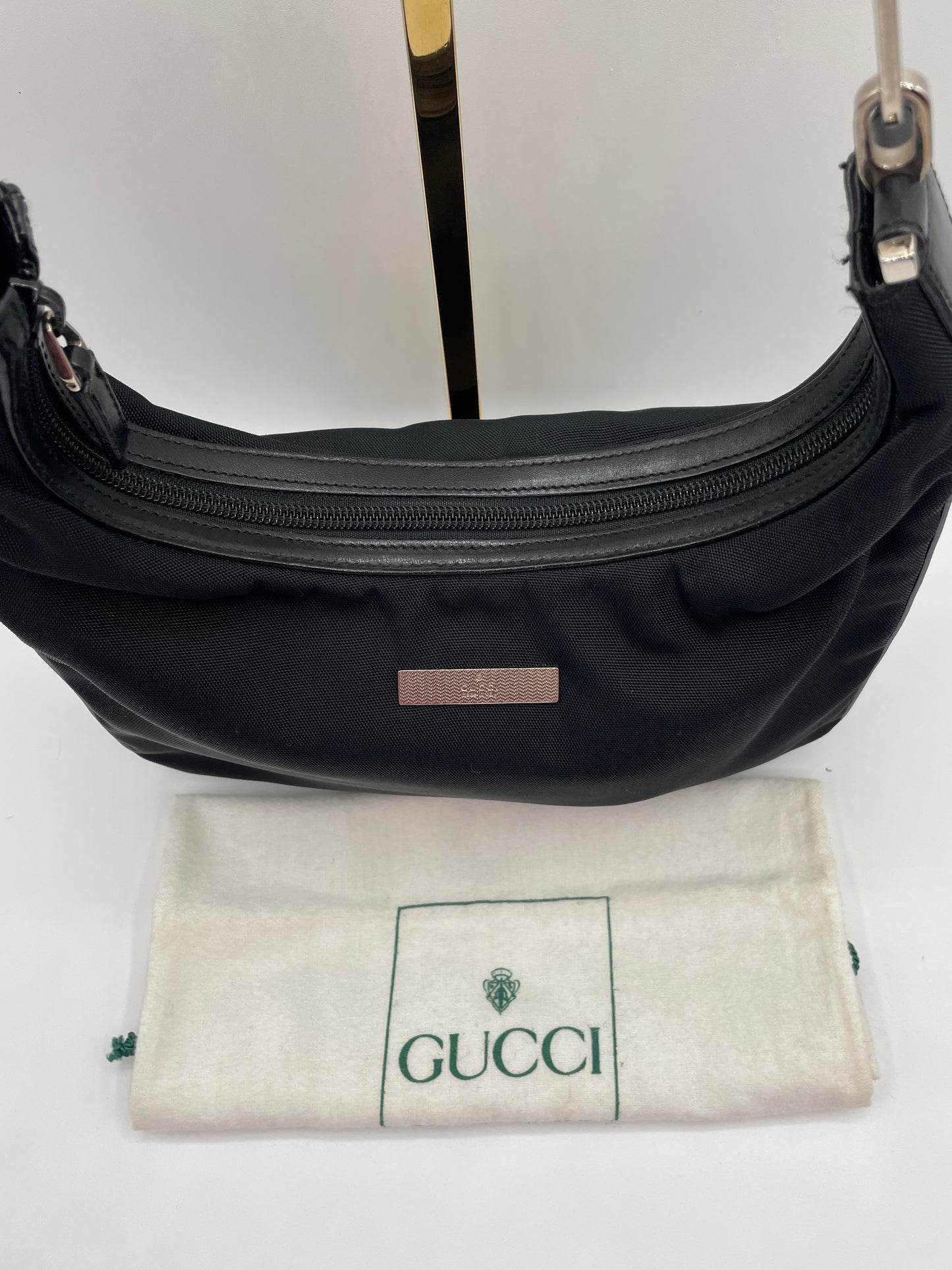 GUCCI BLACK NYLON POCHETTE