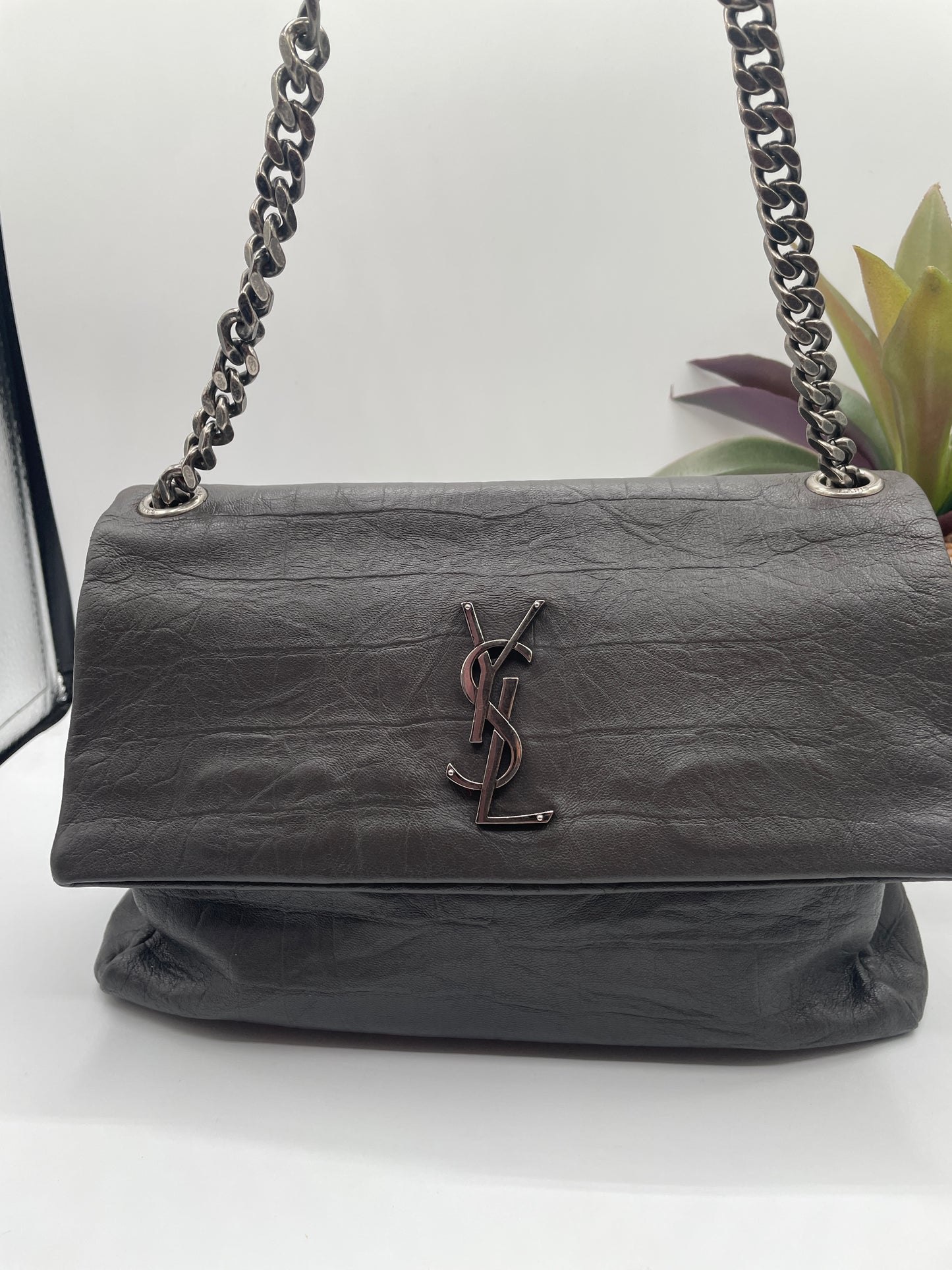 YSL WEST HOLLYWOOD CROC EMBOSSED MEDIUM