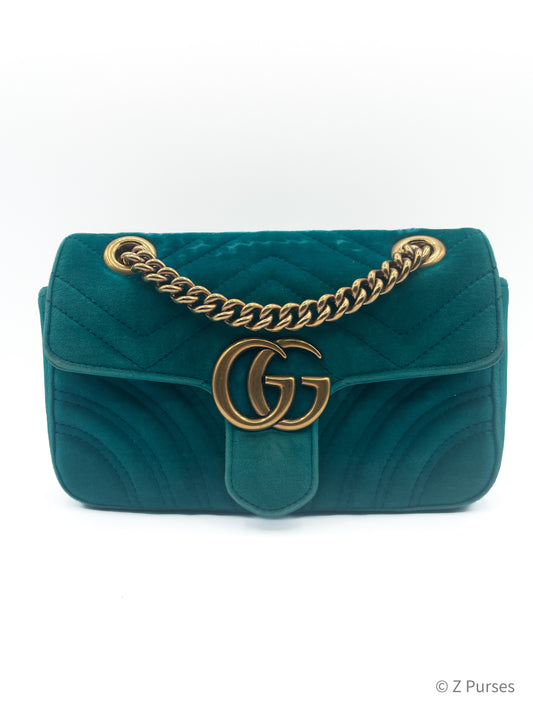 GUCCI MARMONT MINI BLUE VELVET