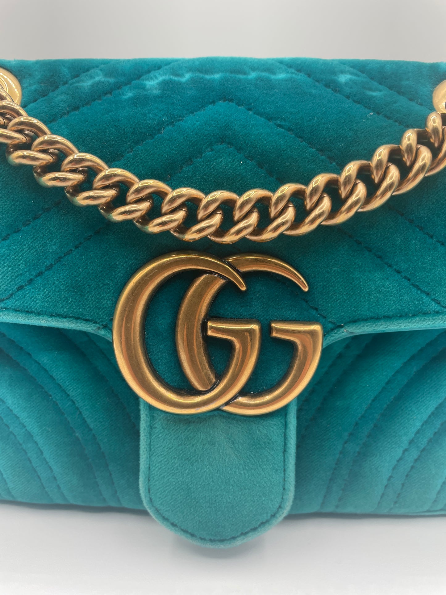 GUCCI MARMONT MINI BLUE VELVET