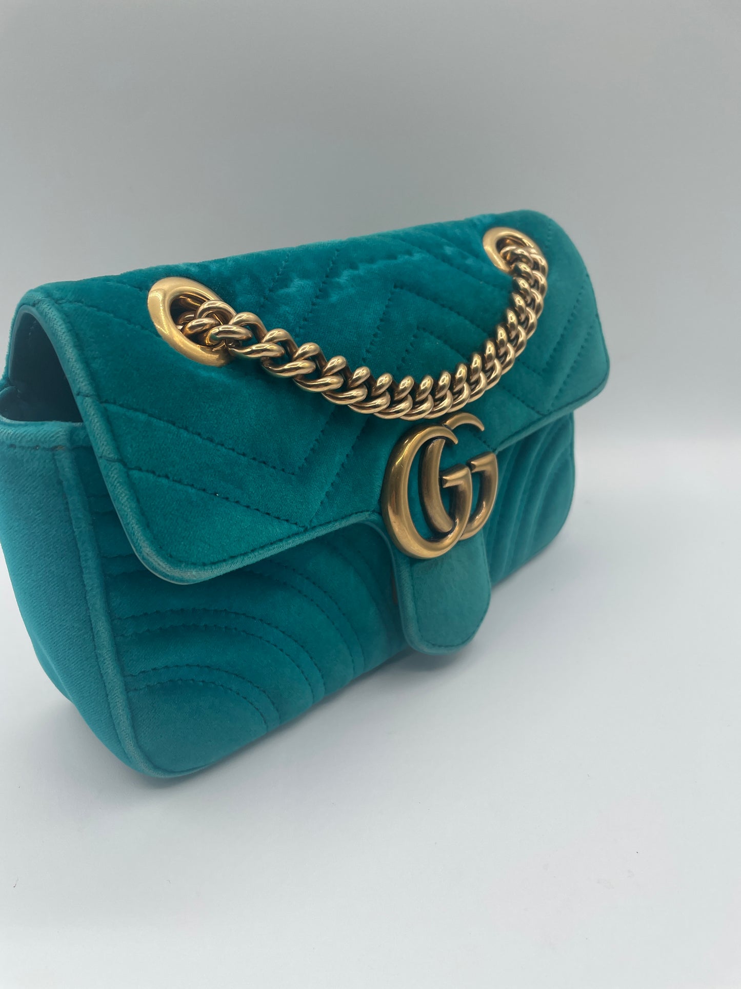 GUCCI MARMONT MINI BLUE VELVET