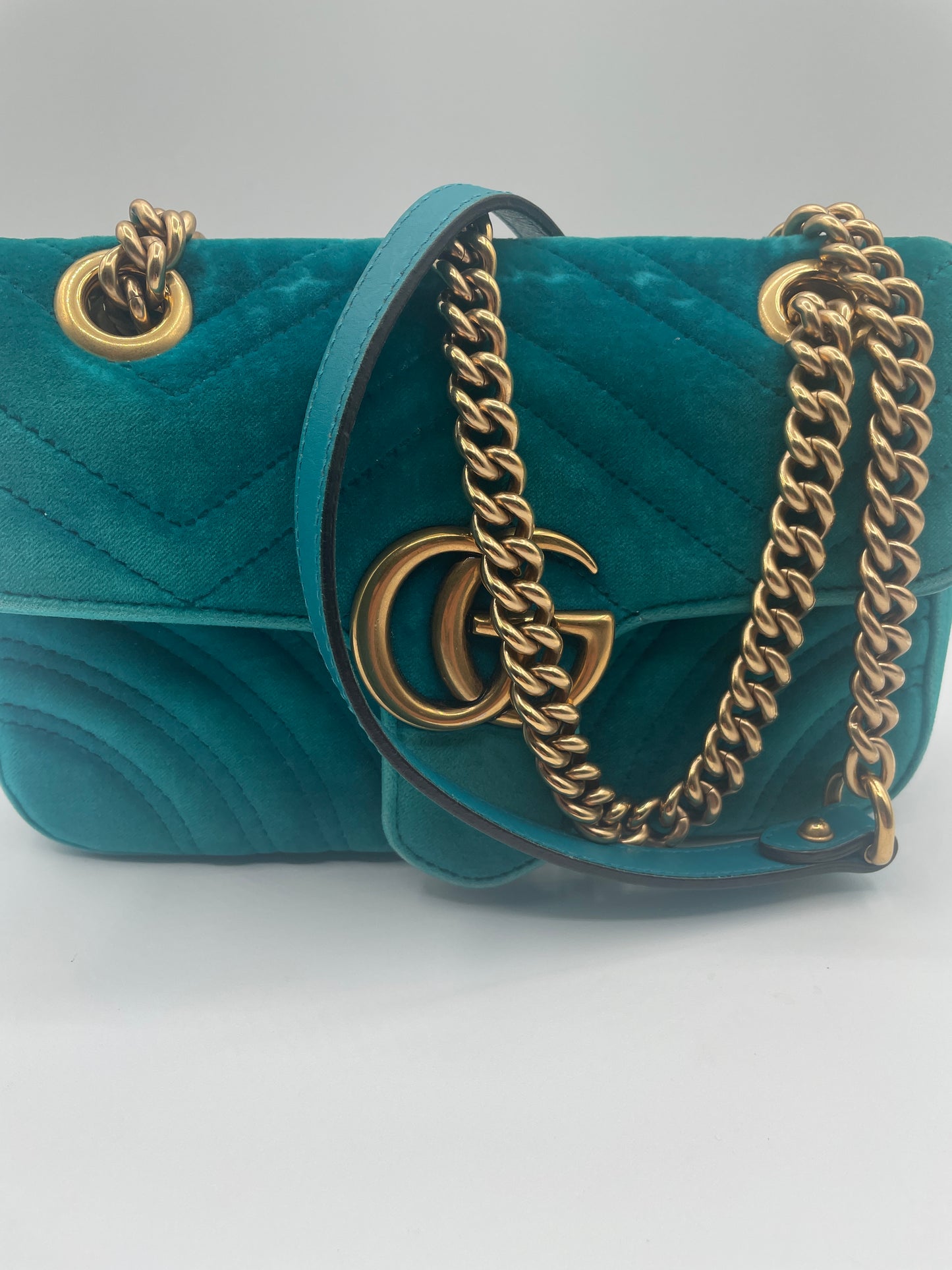 GUCCI MARMONT MINI BLUE VELVET