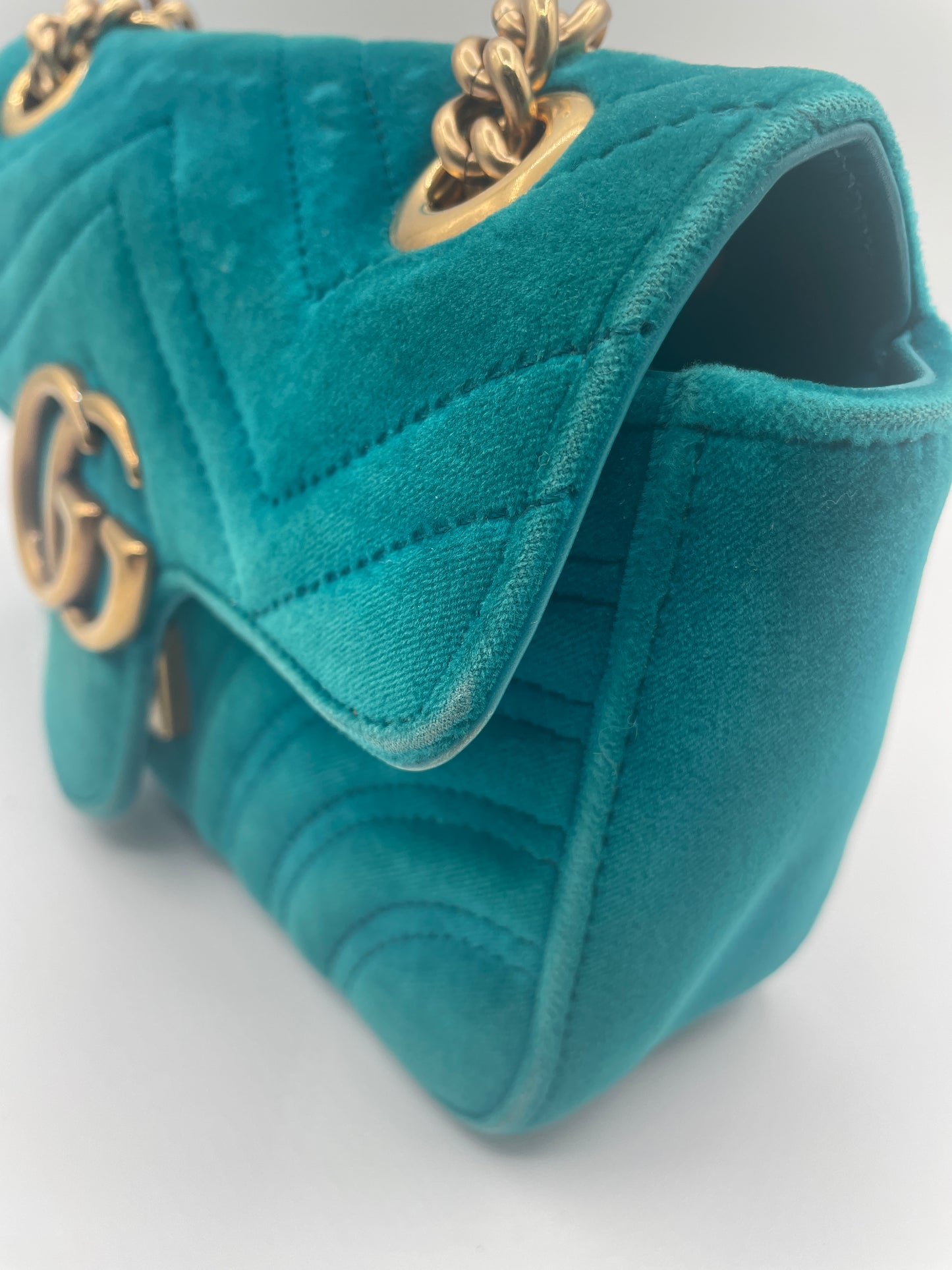 GUCCI MARMONT MINI BLUE VELVET