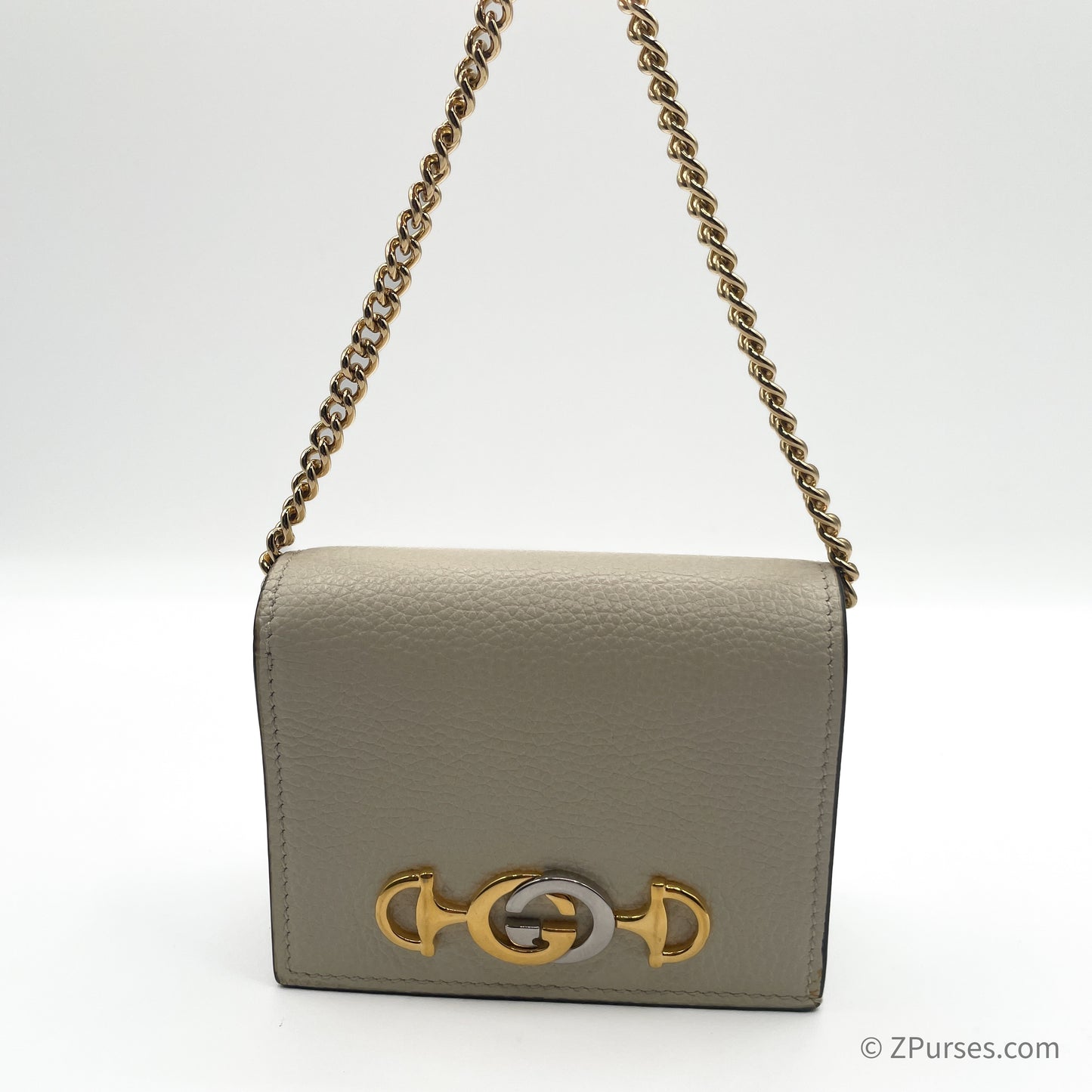 GUCCI LEATHER HORSE BIT WALLET ON CHAIN