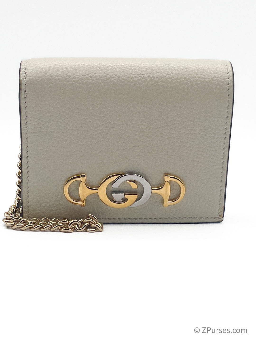 GUCCI LEATHER HORSE BIT WALLET ON CHAIN