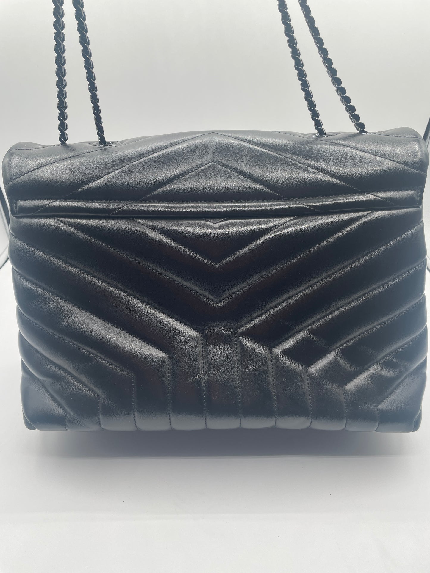 YSL MEDIUM LOULOU Y STITCH, LAMBSKIN BLACK on BLACK w/ DUST BAG