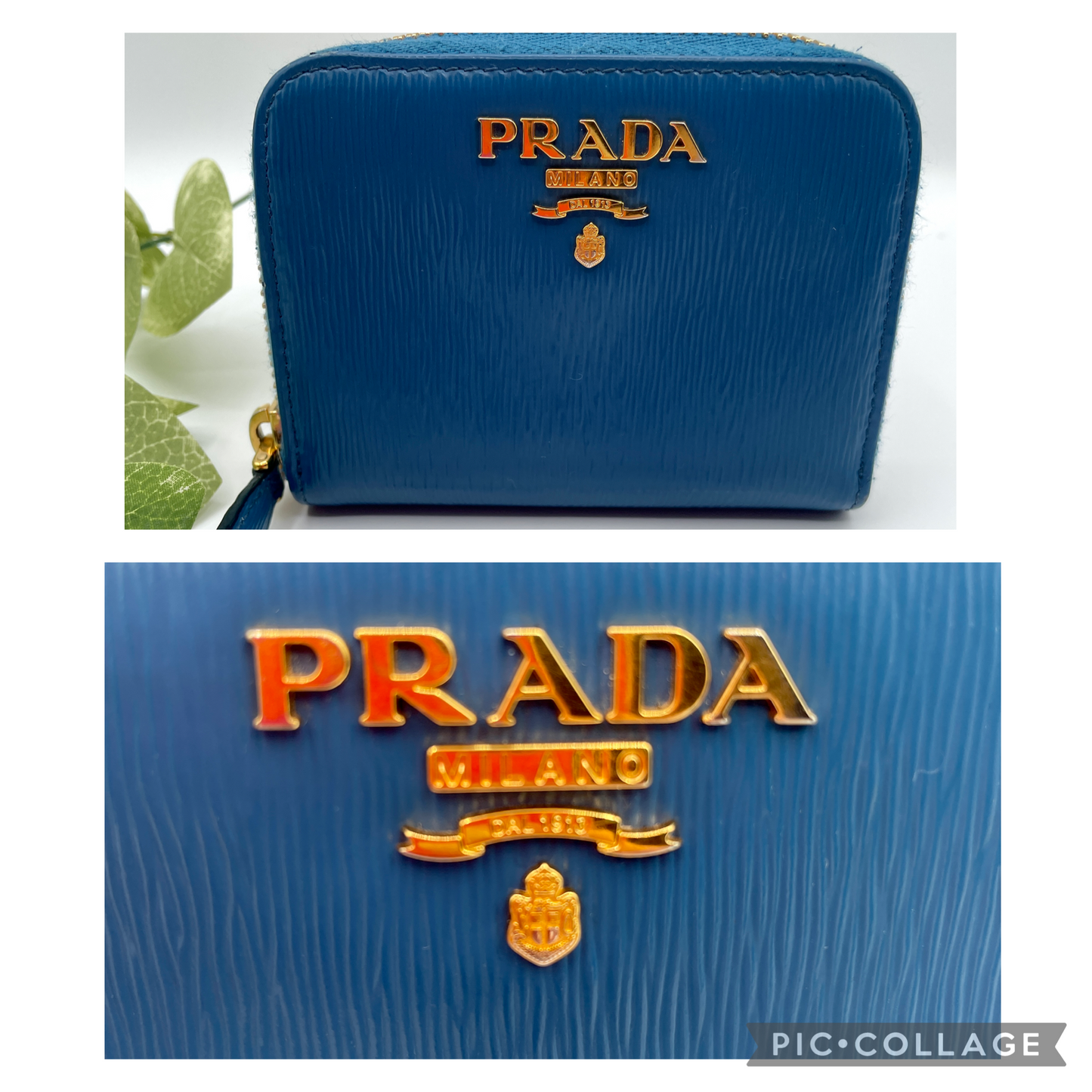 Prada Blue Leather Card Case